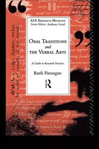 Oral Traditions and the Verbal Arts_cover