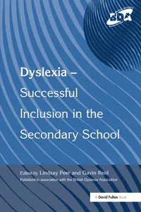 Dyslexia-Successful Inclusion in the Secondary School_cover