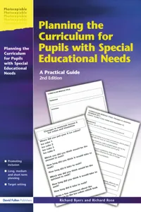 Planning the Curriculum for Pupils with Special Educational Needs_cover