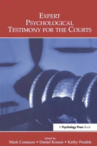 Expert Psychological Testimony for the Courts_cover