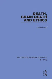 Death, Brain Death and Ethics_cover