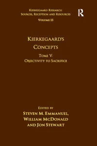 Volume 15, Tome V: Kierkegaard's Concepts_cover
