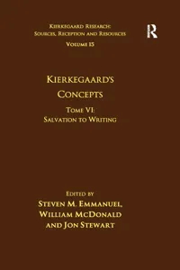 Volume 15, Tome VI: Kierkegaard's Concepts_cover