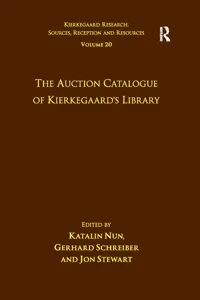 Volume 20: The Auction Catalogue of Kierkegaard's Library_cover