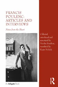 Francis Poulenc: Articles and Interviews_cover