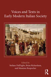 Voices and Texts in Early Modern Italian Society_cover