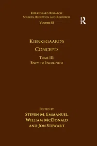 Volume 15, Tome III: Kierkegaard's Concepts_cover