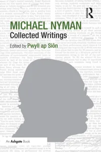 Michael Nyman: Collected Writings_cover