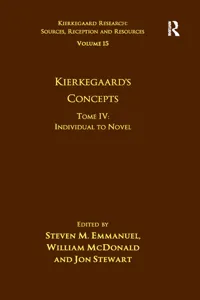 Volume 15, Tome IV: Kierkegaard's Concepts_cover