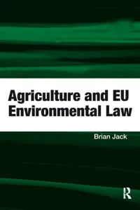 Agriculture and EU Environmental Law_cover