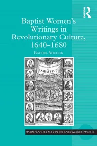 Baptist Women's Writings in Revolutionary Culture, 1640-1680_cover