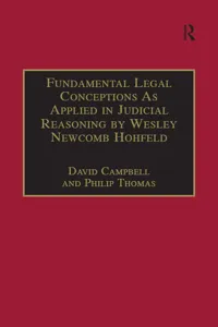 Fundamental Legal Conceptions As Applied in Judicial Reasoning by Wesley Newcomb Hohfeld_cover