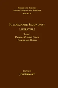 Volume 18, Tome I: Kierkegaard Secondary Literature_cover