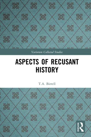 Aspects of Recusant History