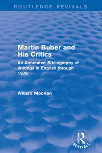 Martin Buber and His Critics_cover