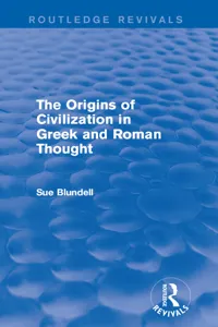 The Origins of Civilization in Greek and Roman Thought_cover