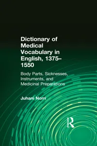 Dictionary of Medical Vocabulary in English, 1375–1550_cover