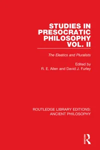 Studies in Presocratic Philosophy Volume 2_cover