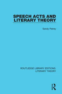 Speech Acts and Literary Theory_cover