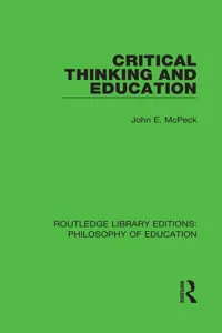 Critical Thinking and Education_cover