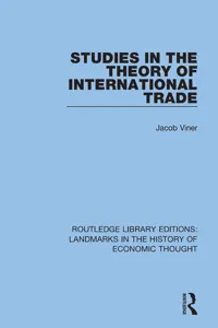 Studies in the Theory of International Trade_cover