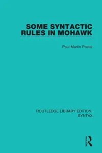 Some Syntactic Rules in Mohawk_cover