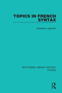 Topics in French Syntax_cover