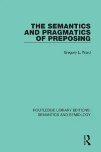 The Semantics and Pragmatics of Preposing_cover