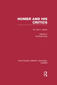 Homer and His Critics_cover