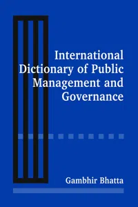 International Dictionary of Public Management and Governance_cover