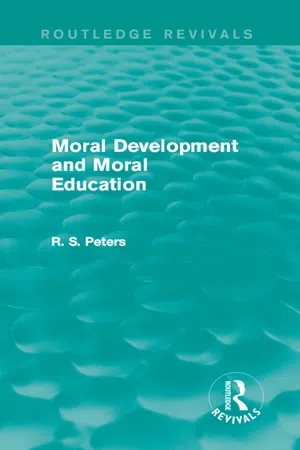 Moral Development and Moral Education (Routledge Revivals)