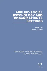 Applied Social Psychology and Organizational Settings_cover