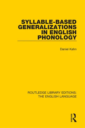 Syllable-Based Generalizations in English Phonology