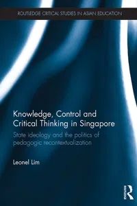Knowledge, Control and Critical Thinking in Singapore_cover