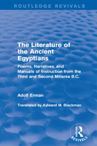 The Literature of the Ancient Egyptians_cover