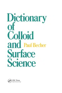 Dictionary of Colloid and Surface Science_cover