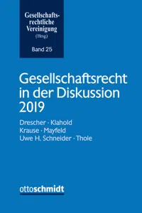 Gesellschaftsrecht in der Diskussion 2019_cover