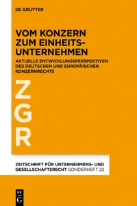 Vom Konzern zum Einheitsunternehmen_cover