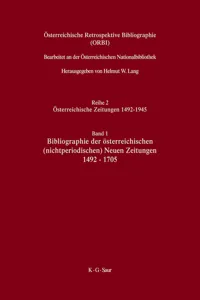 Bibliographie der österreichischen Neuen Zeitungen 1492-1705_cover