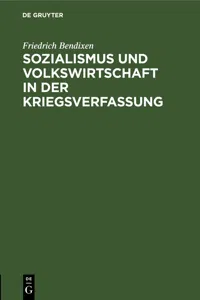 Sozialismus und Volkswirtschaft in der Kriegsverfassung_cover