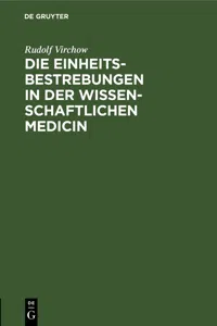 Die Einheitsbestrebungen in der wissenschaftlichen Medicin_cover