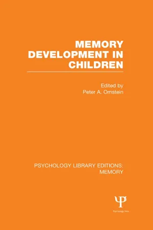 Memory Development in Children (PLE: Memory)