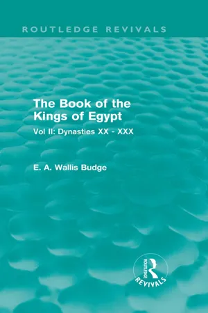 The Book of the Kings of Egypt (Routledge Revivals)