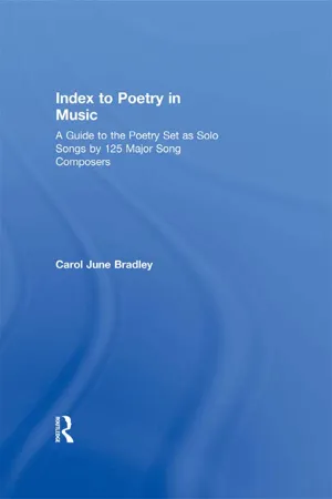 Index to Poetry in Music