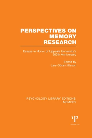 Perspectives on Memory Research (PLE:Memory)