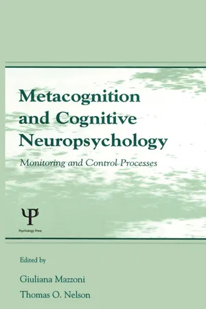 Metacognition and Cognitive Neuropsychology