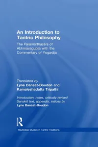 An Introduction to Tantric Philosophy_cover