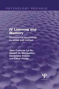 Experimental Psychology Its Scope and Method: Volume I_cover