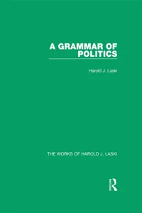 A Grammar of Politics_cover