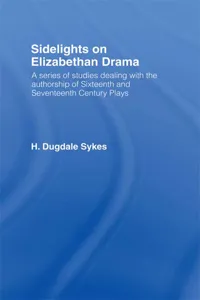 Sidelights on Elizabethan Drama_cover